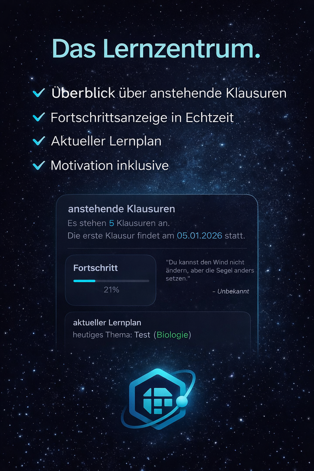 Startansicht der Planit App